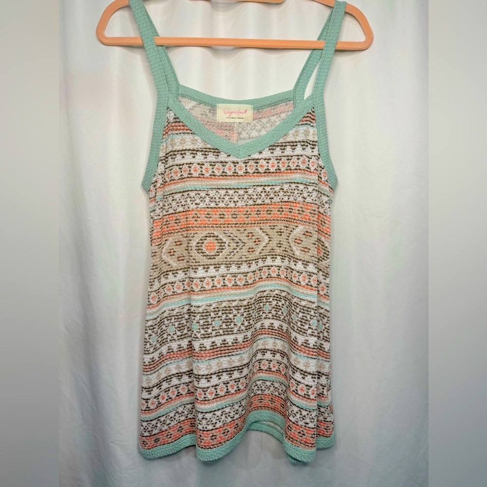 NWOT Sugarfox Multicolor Knit Tank Top Size Small